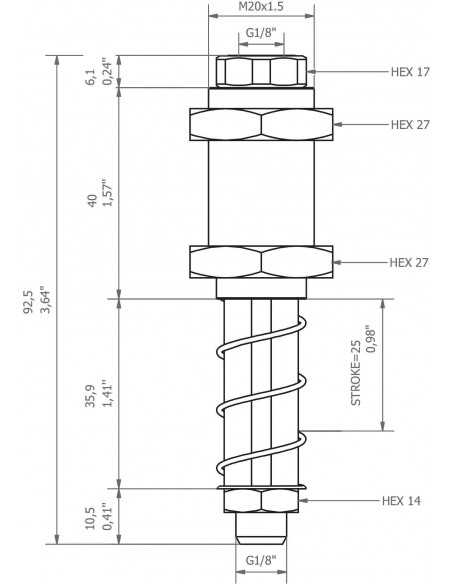 0208901 Level compensator KSPH-M20-1M-25A Non rotating