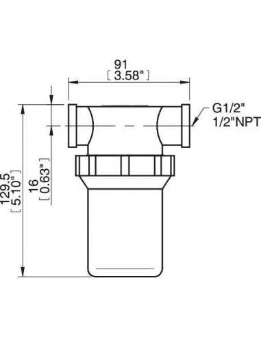 3116651 Vacuum filter 1/2" cpl. Nylon